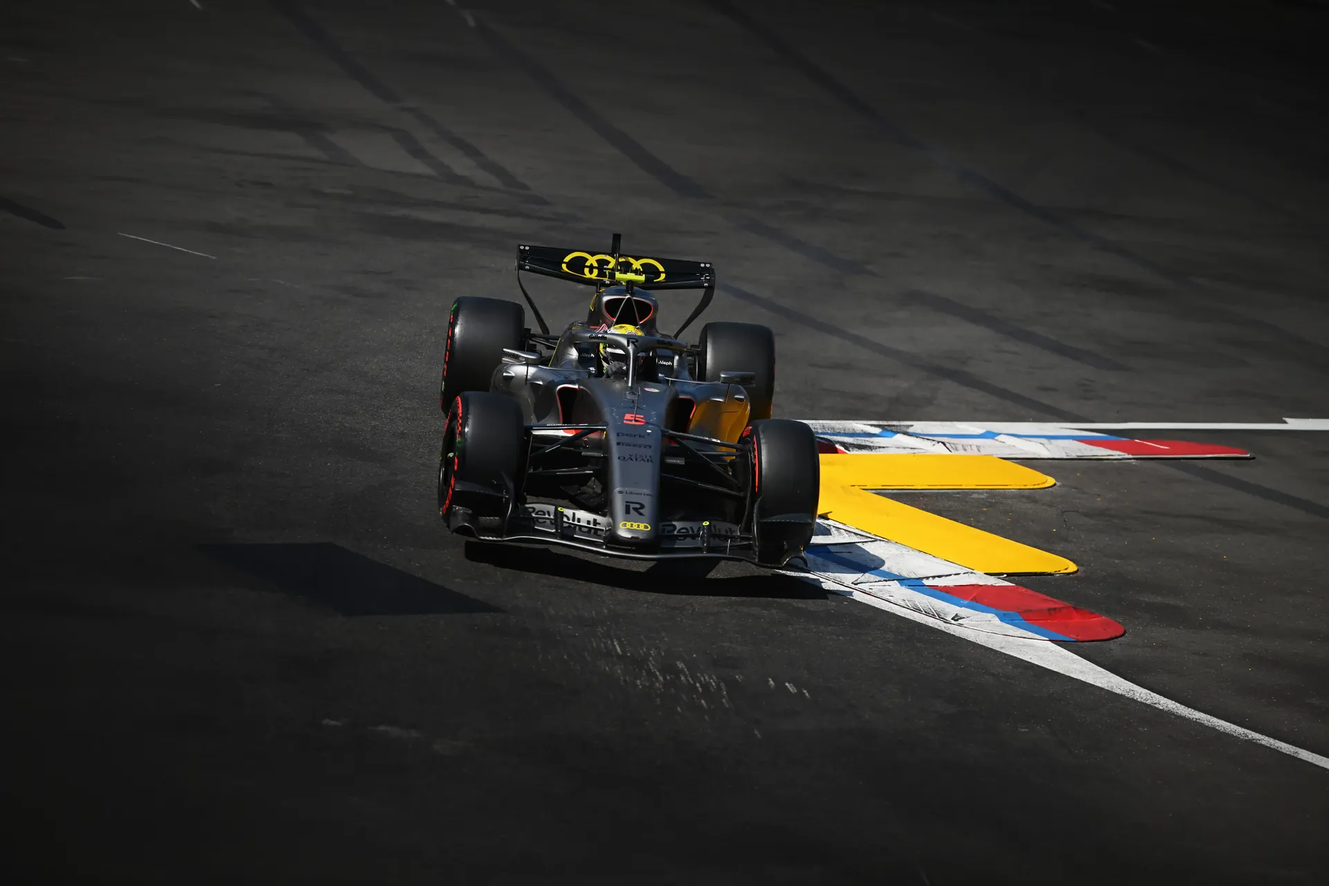 Audi Revolut F1® Team car R26 on the racetrack  at the Monaco Grand Prix 2026