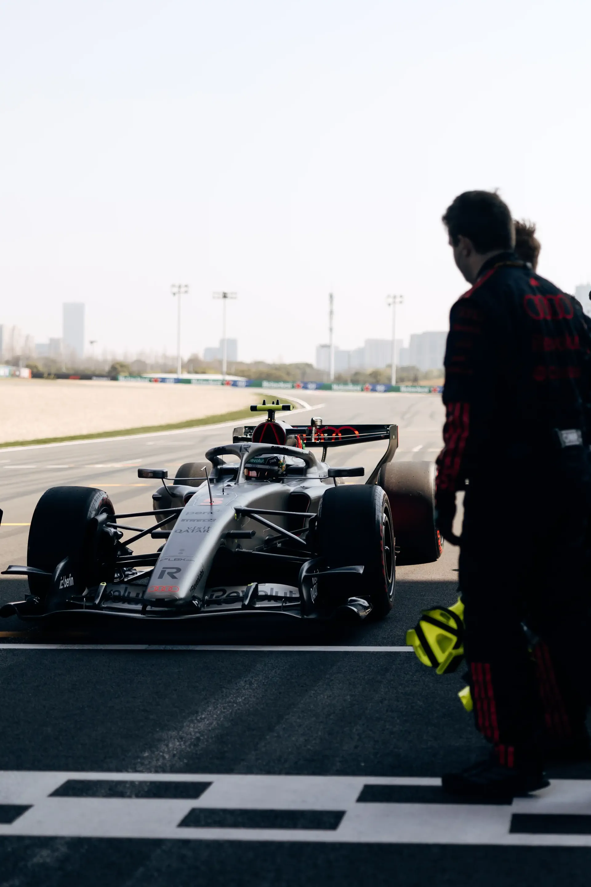 Audi Revolut F1® Team car at the Start and Finish line